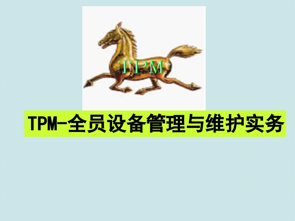 tpm全员设备管理与维护实务培训课件