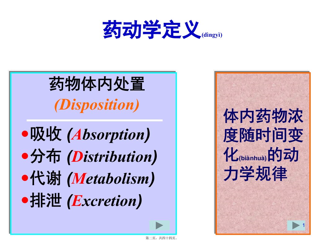 医学专题第三章药动学