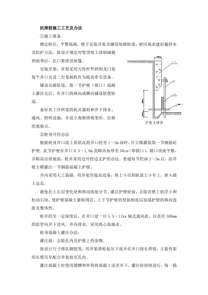 抗滑桩施工工艺及方法