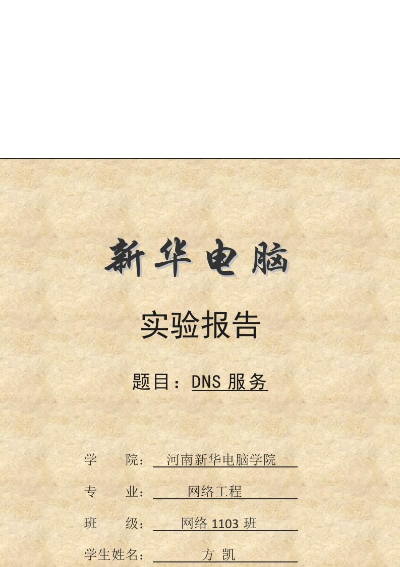 DNS服务实验报告