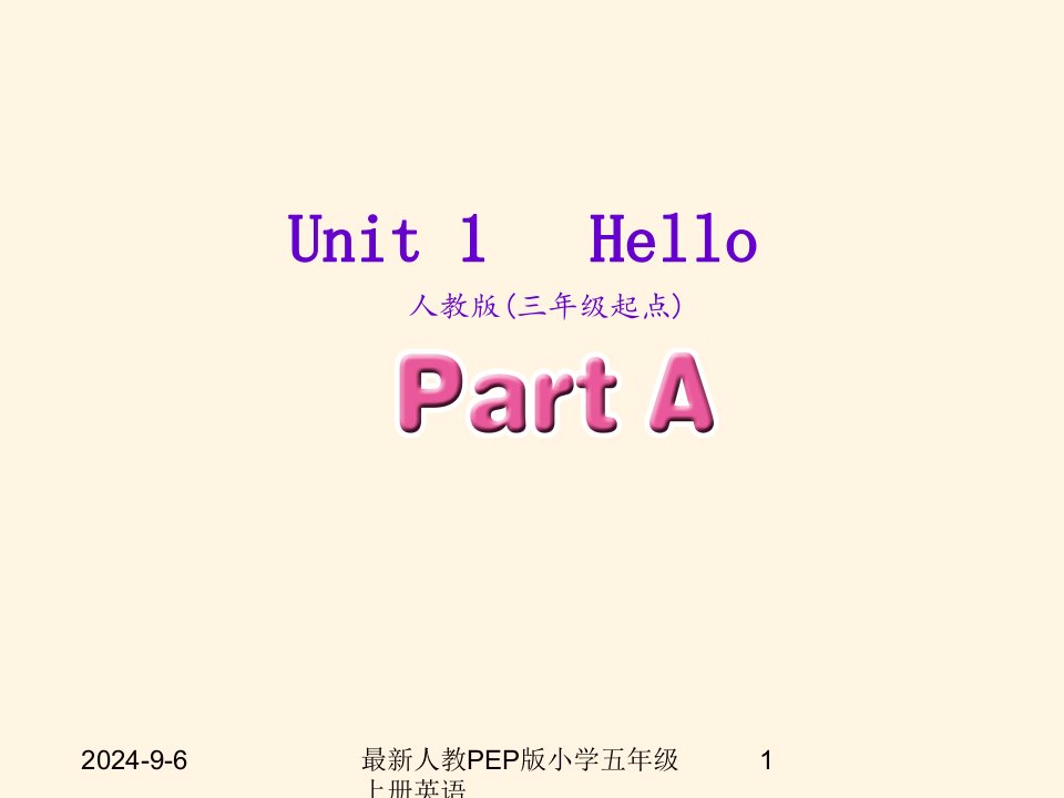 人教PEP版小学三年级上册英语-Unit-1-Part-Appt课件