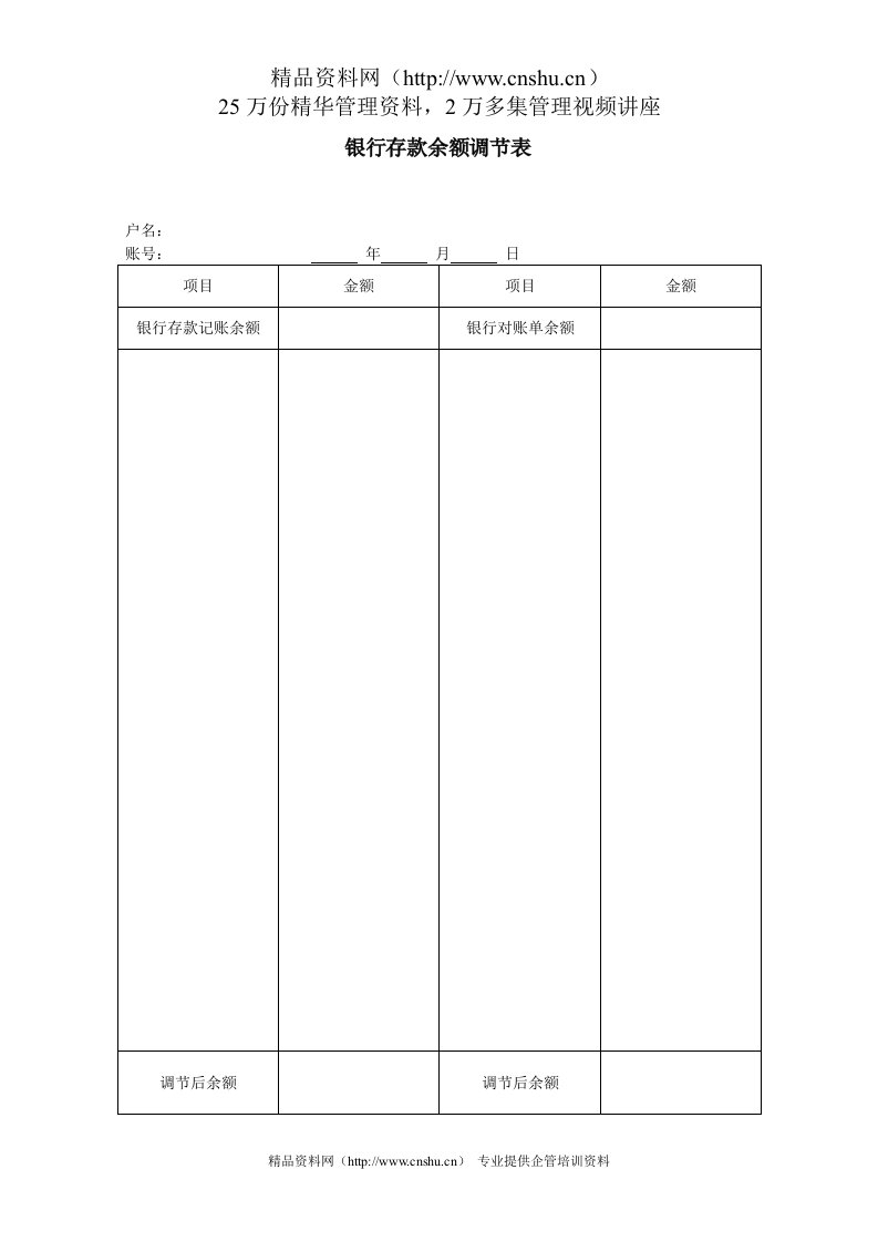 银行存款余额调节表