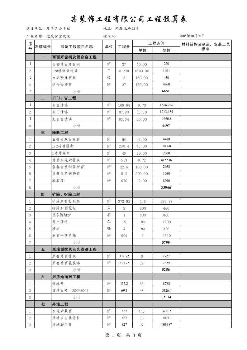 建筑资料-商务标食堂