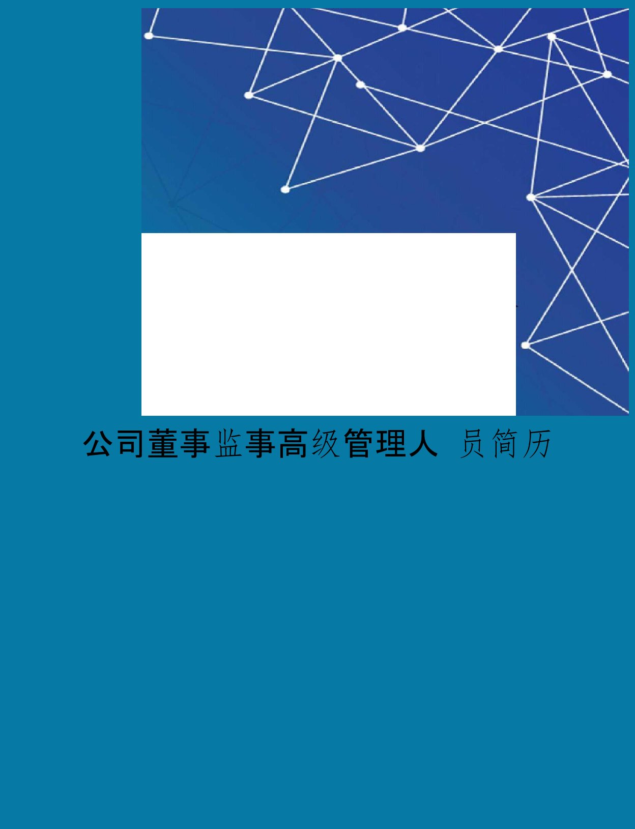 公司董事监事高级管理人员简历