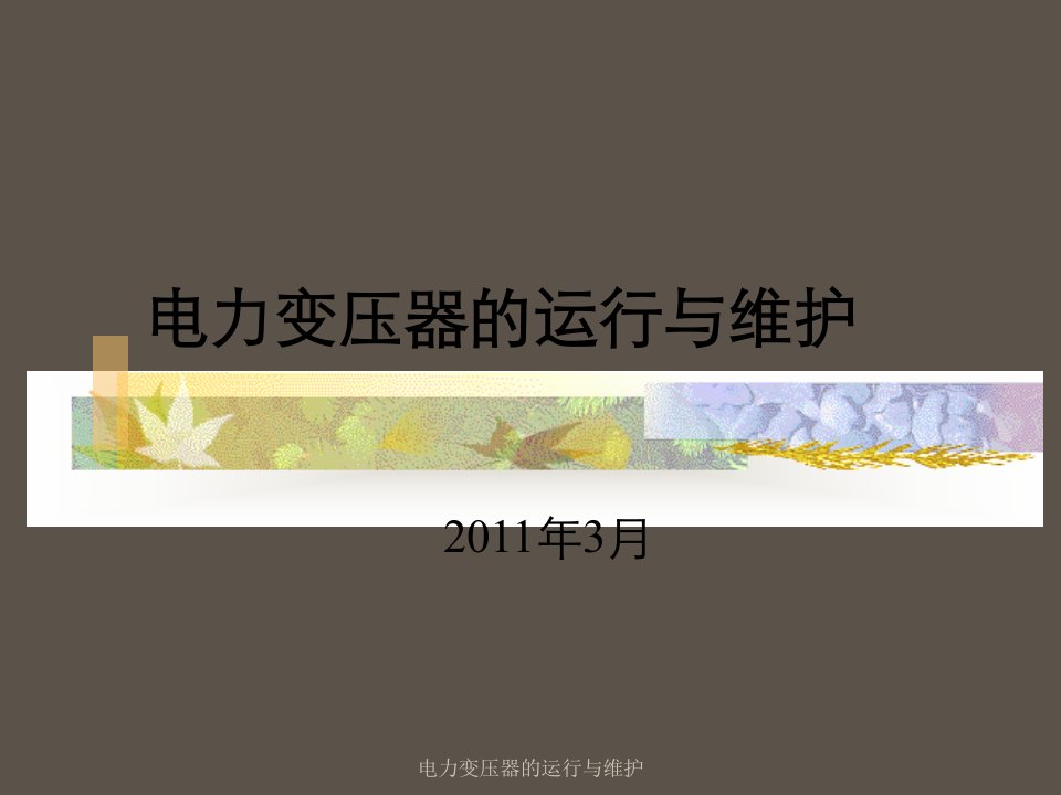 电力变压器的运行与维护