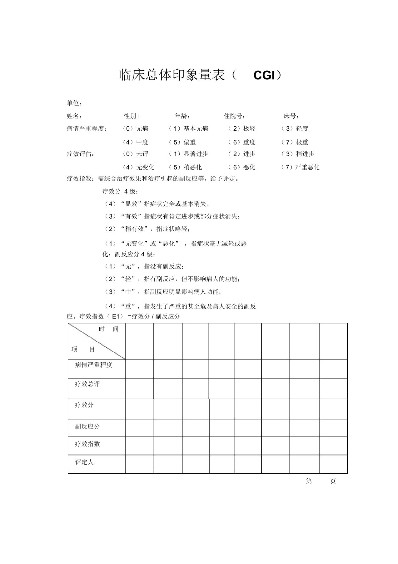 临床总体印象量表