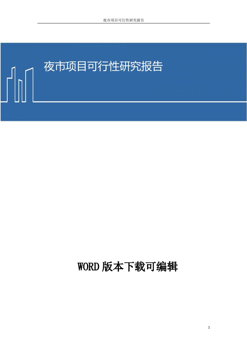 夜市项目可行性研究报告1