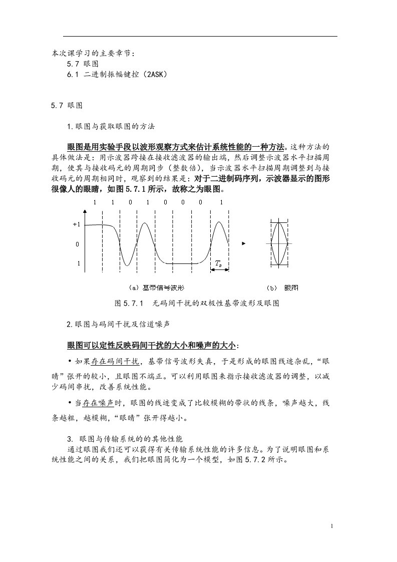 通信原理I第19次课教案