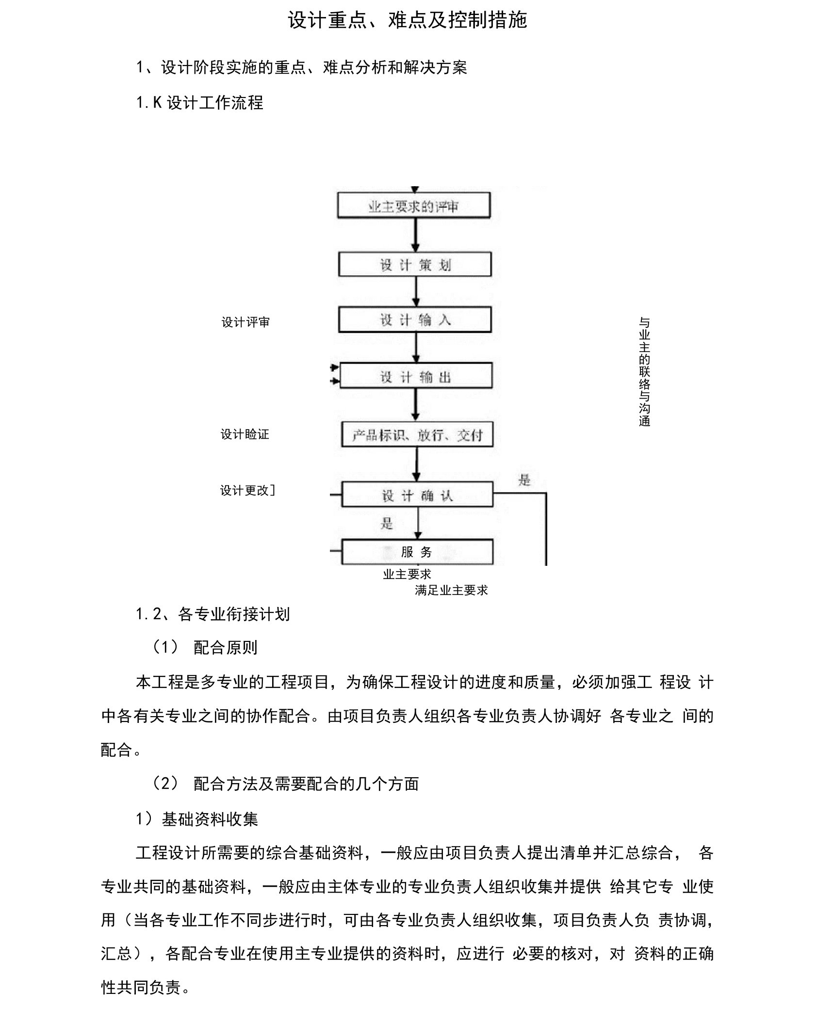 设计重点、难点及控制措施