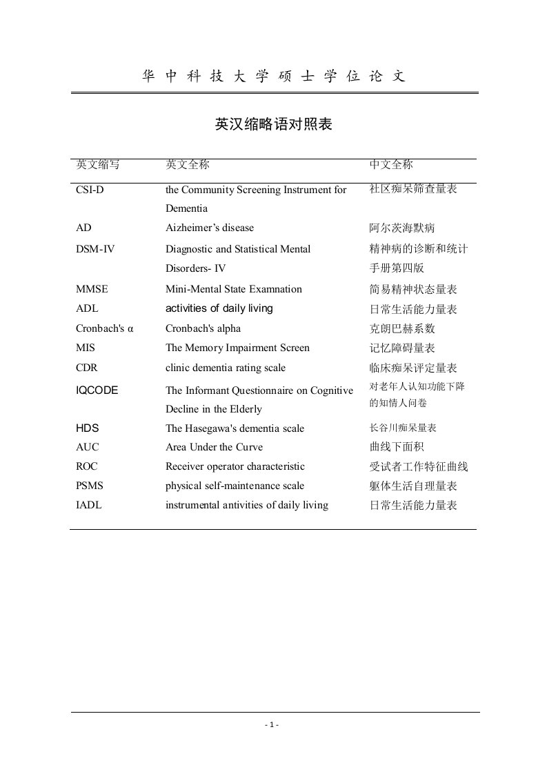 简版社区痴呆筛查量表csi-d在湖北社区老年人中的应用研究