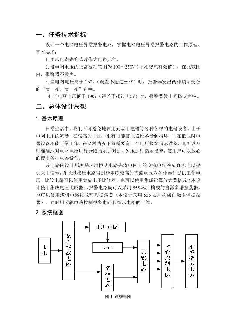 电网电压异常报警器设计