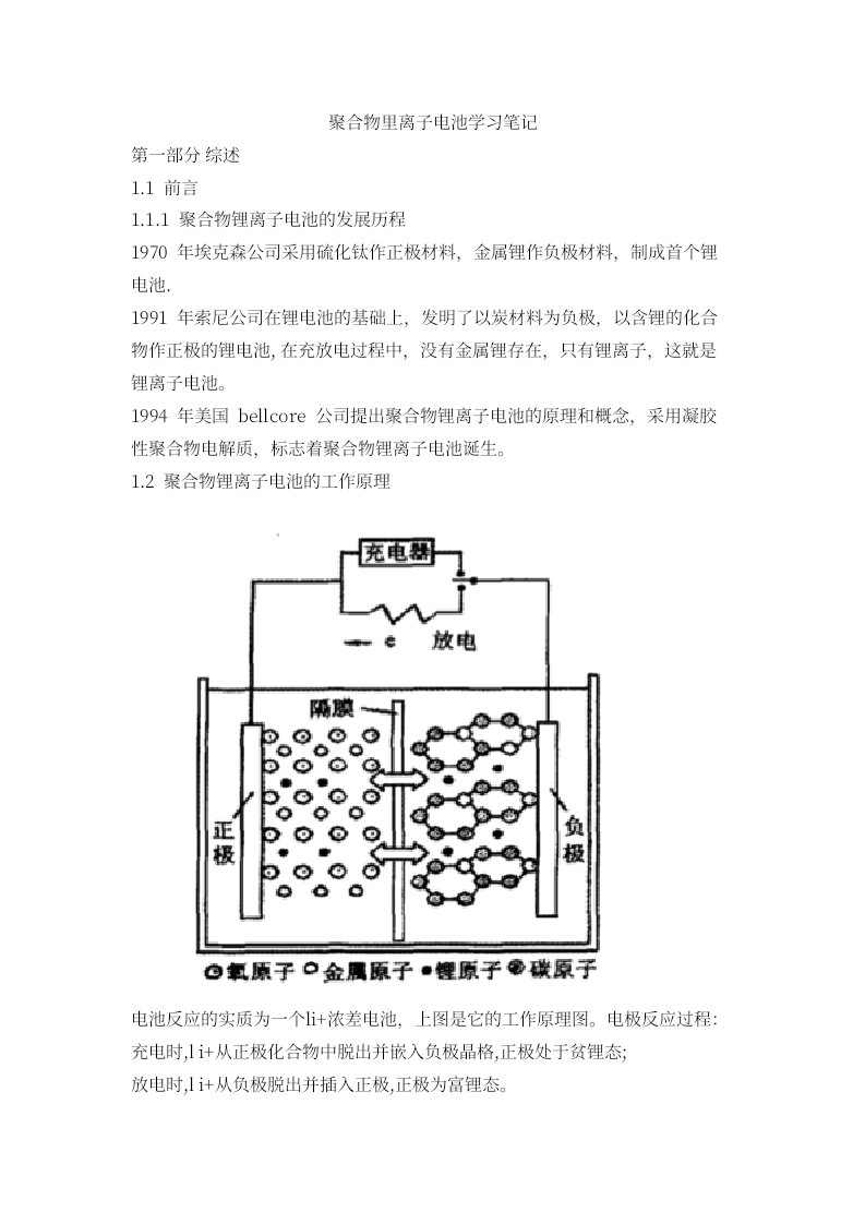 聚合物里离子电池学习笔记