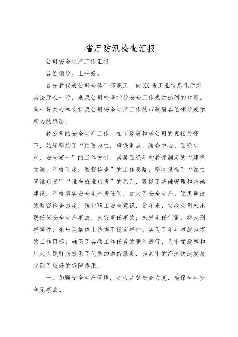 2022省厅防汛检查汇报