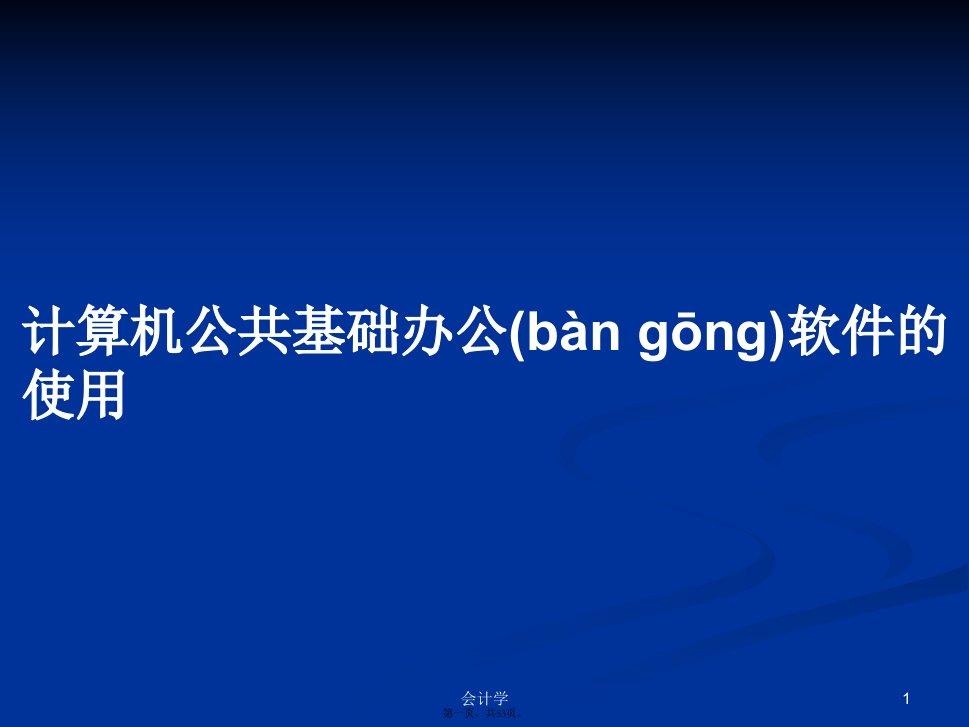 计算机公共基础办公软件的使用学习教案