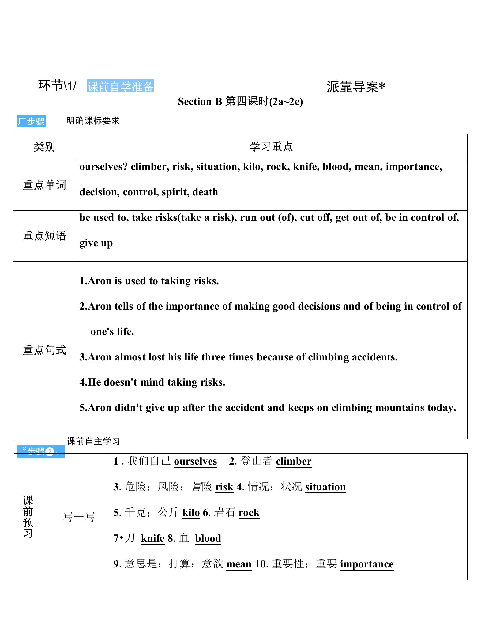 八年级下册英语u1Section