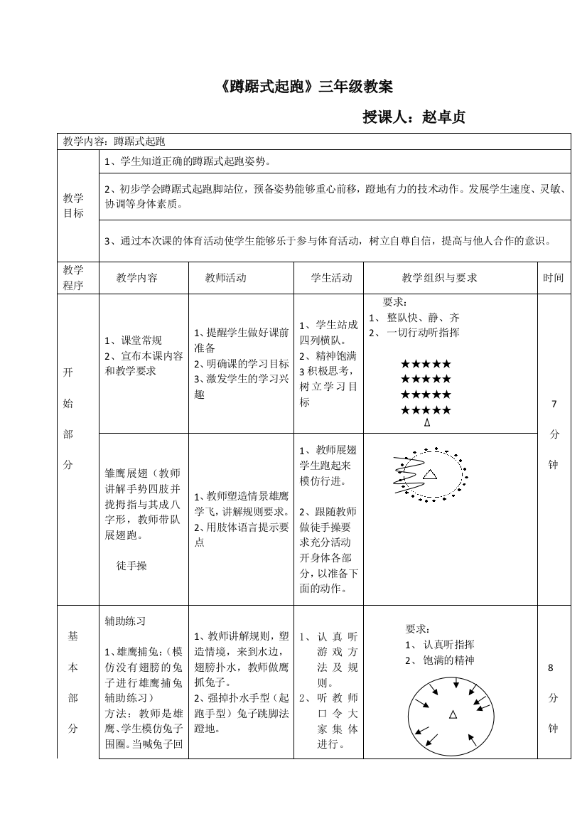 赵卓贞公开课蹲踞式起跑