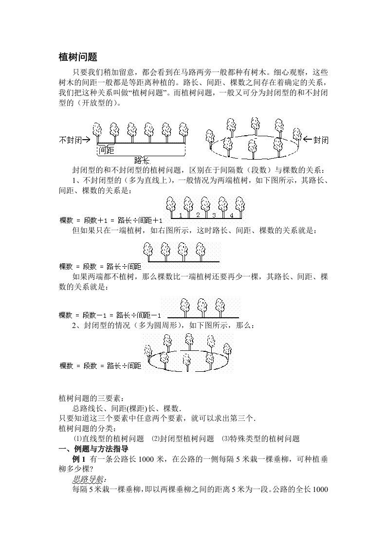 六、植树问题