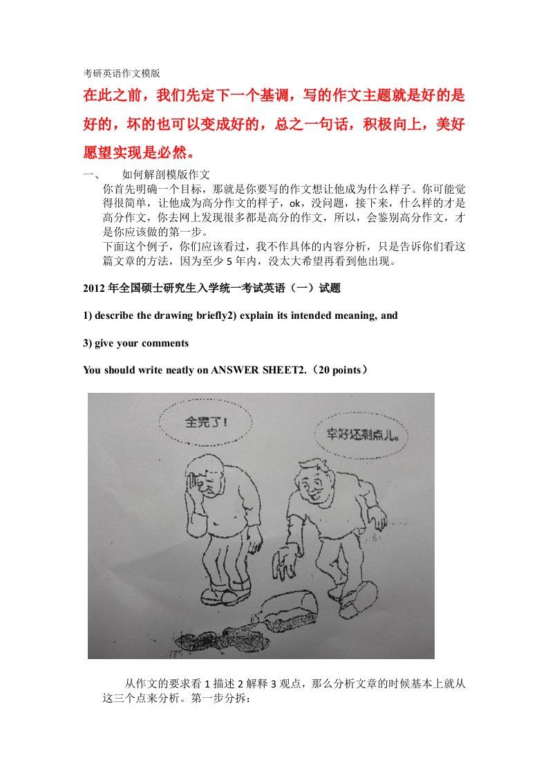 我的考研英语作文总结