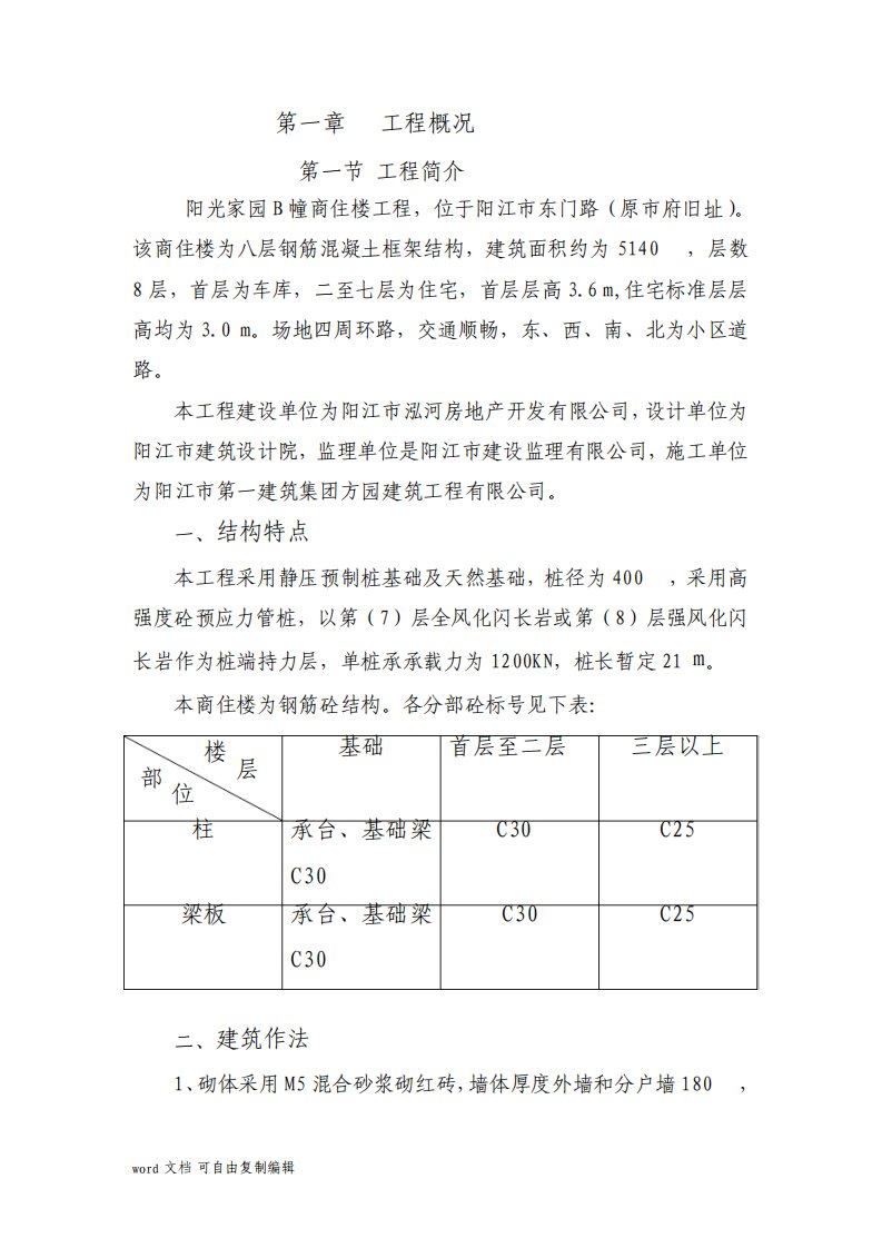 工程施工组织设计方案