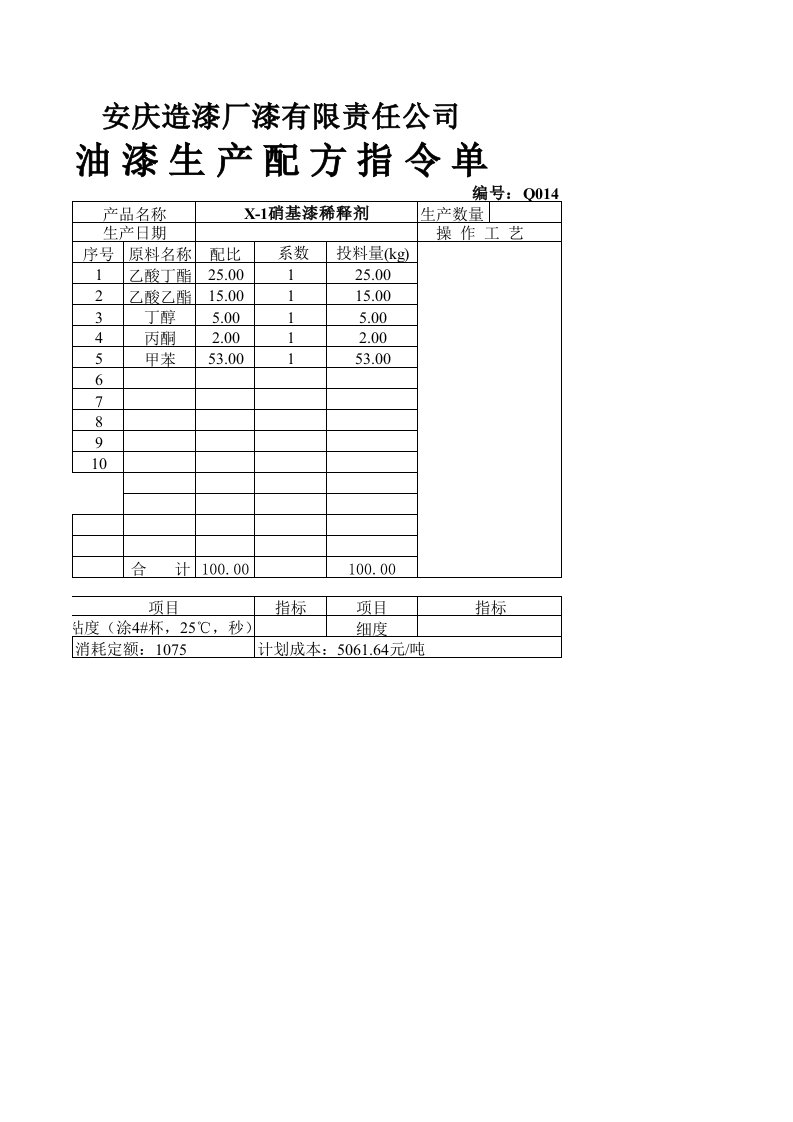 X-1硝基漆稀释剂