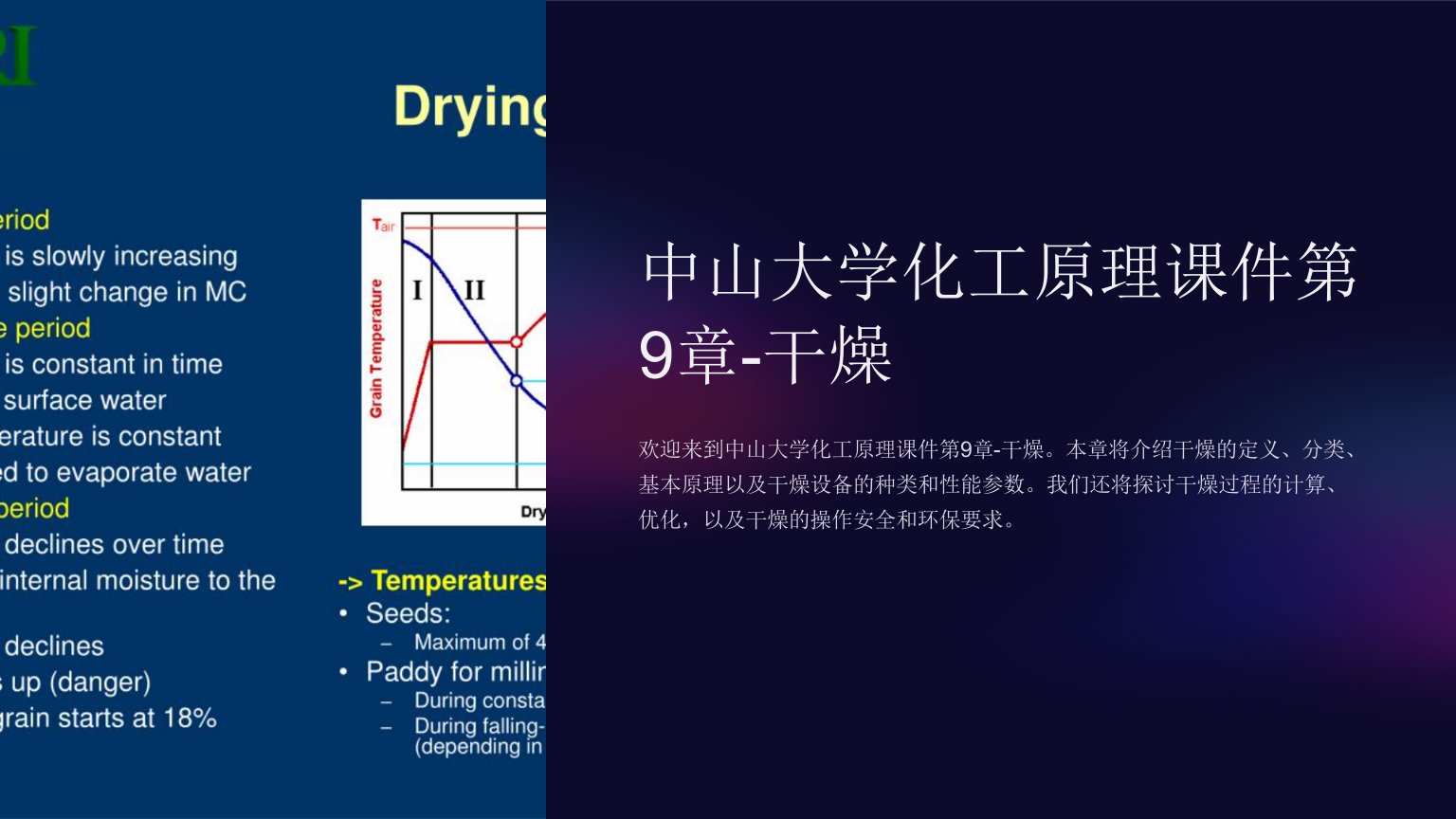 中山大学化工原理课件第9章-干燥