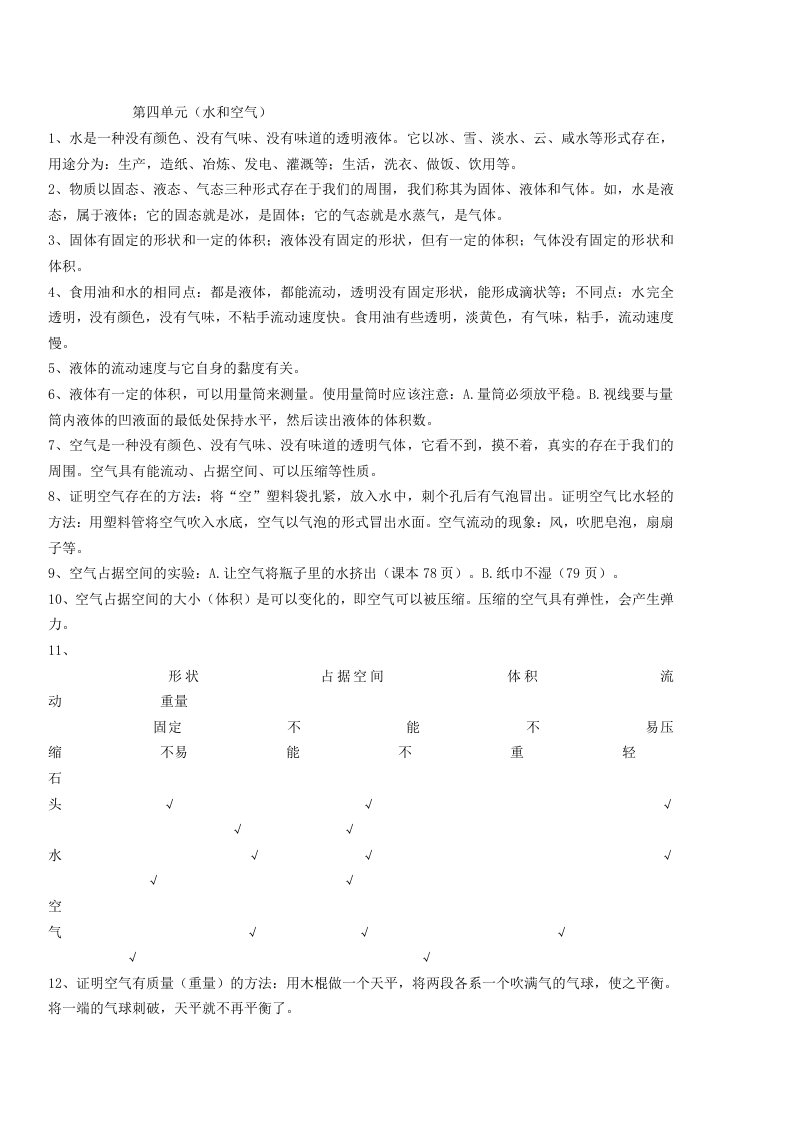 小学科学编制考试复习资料