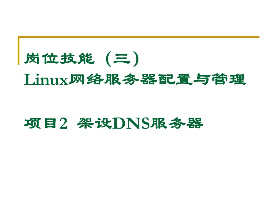 岗位技能(三)Linux网络服务器配置与管理项目2架设DNS