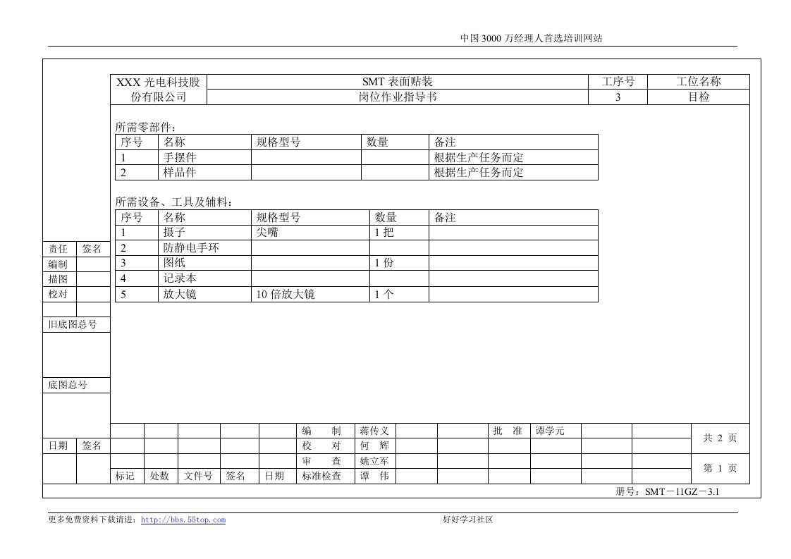 【管理精品】SMT岗位作业指导书(3-目检)(1)