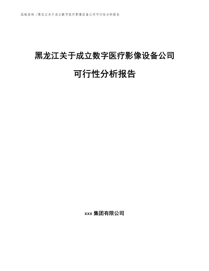 黑龙江关于成立数字医疗影像设备公司可行性分析报告（模板）