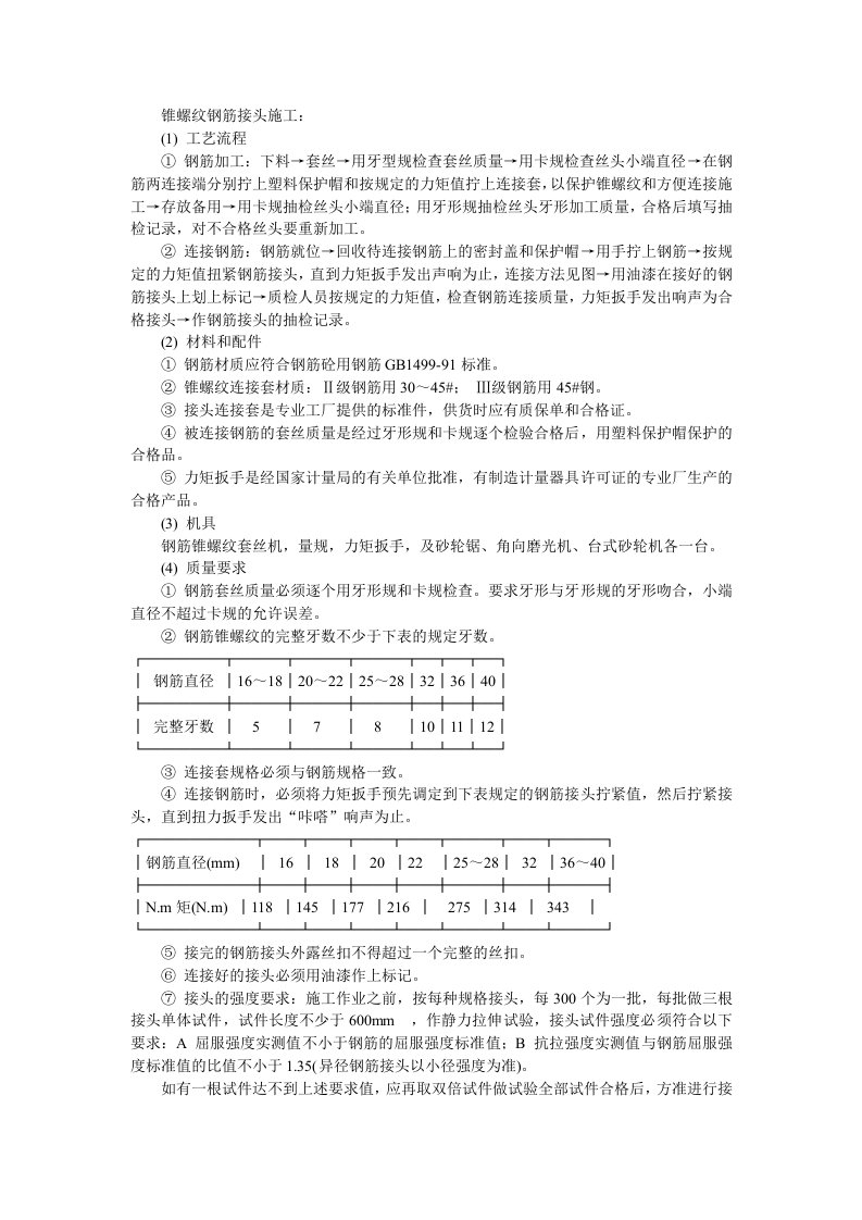 建筑资料-029锥螺纹钢筋接头