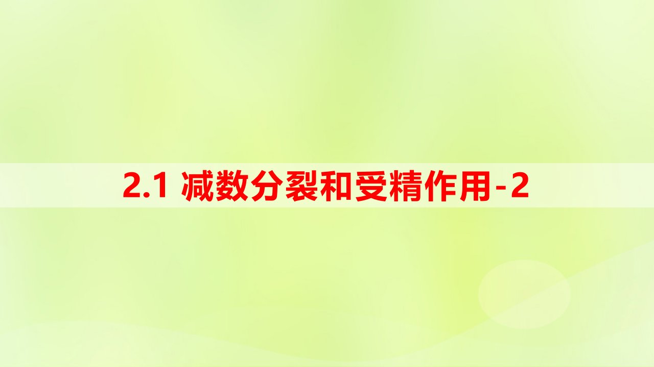 新教材同步备课2024春高中生物第2章基因和染色体的关系2.1减数分裂和受精作用第2课时课件新人教版必修2