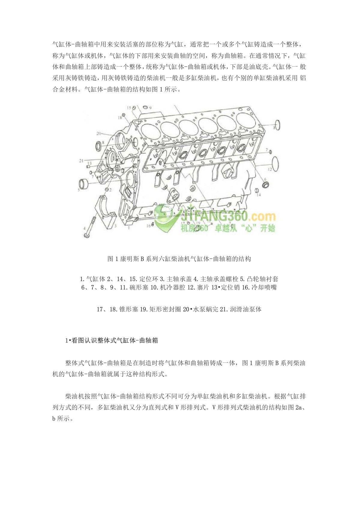 发电机曲轴箱结构形式