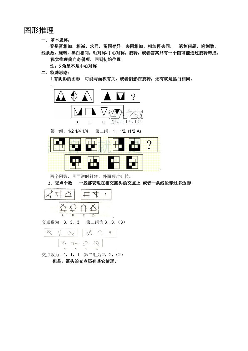 公务员行政能力测试图形推理方法总结