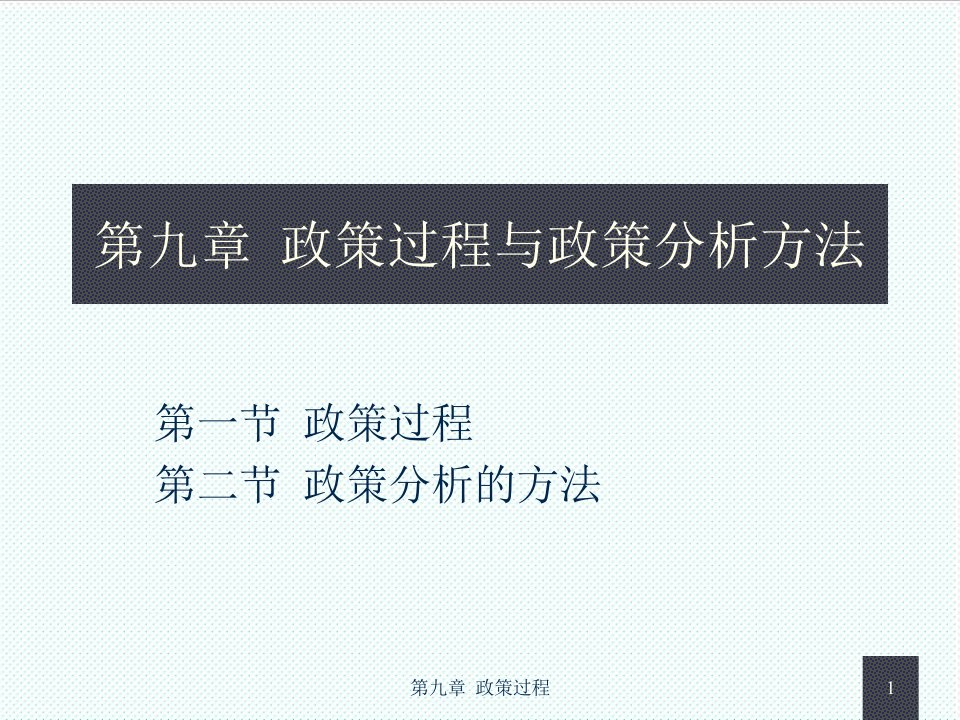 职业经理人-夏书章行政管理学第九章政策过程与政策分析方法