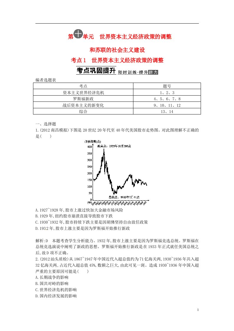 高考历史一轮复习