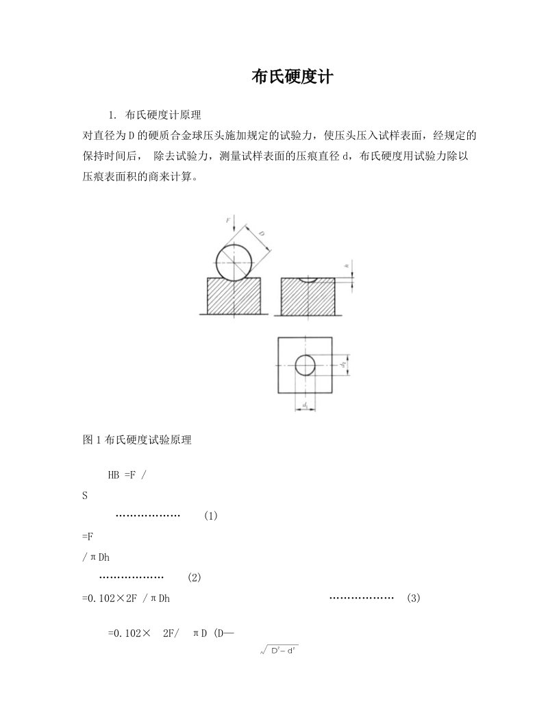 布氏硬度试验条件的选择