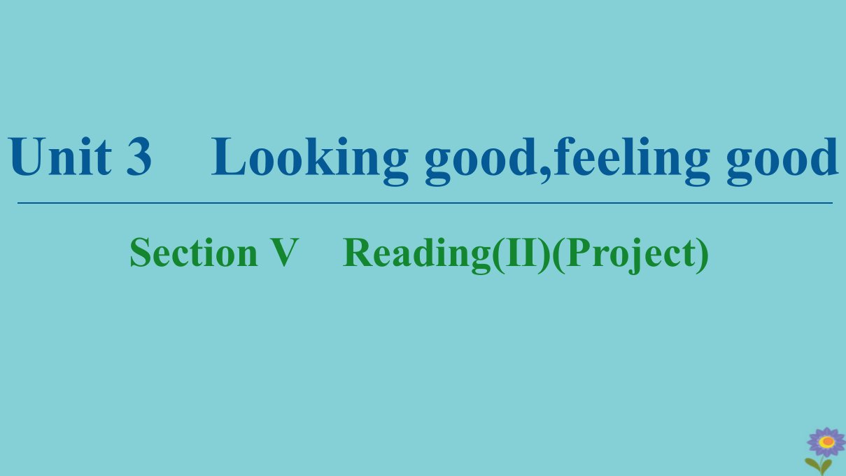 高中英语Unit3LookinggoodfeelinggoodSectionⅤReadingⅡProject课件牛津译林版必修1