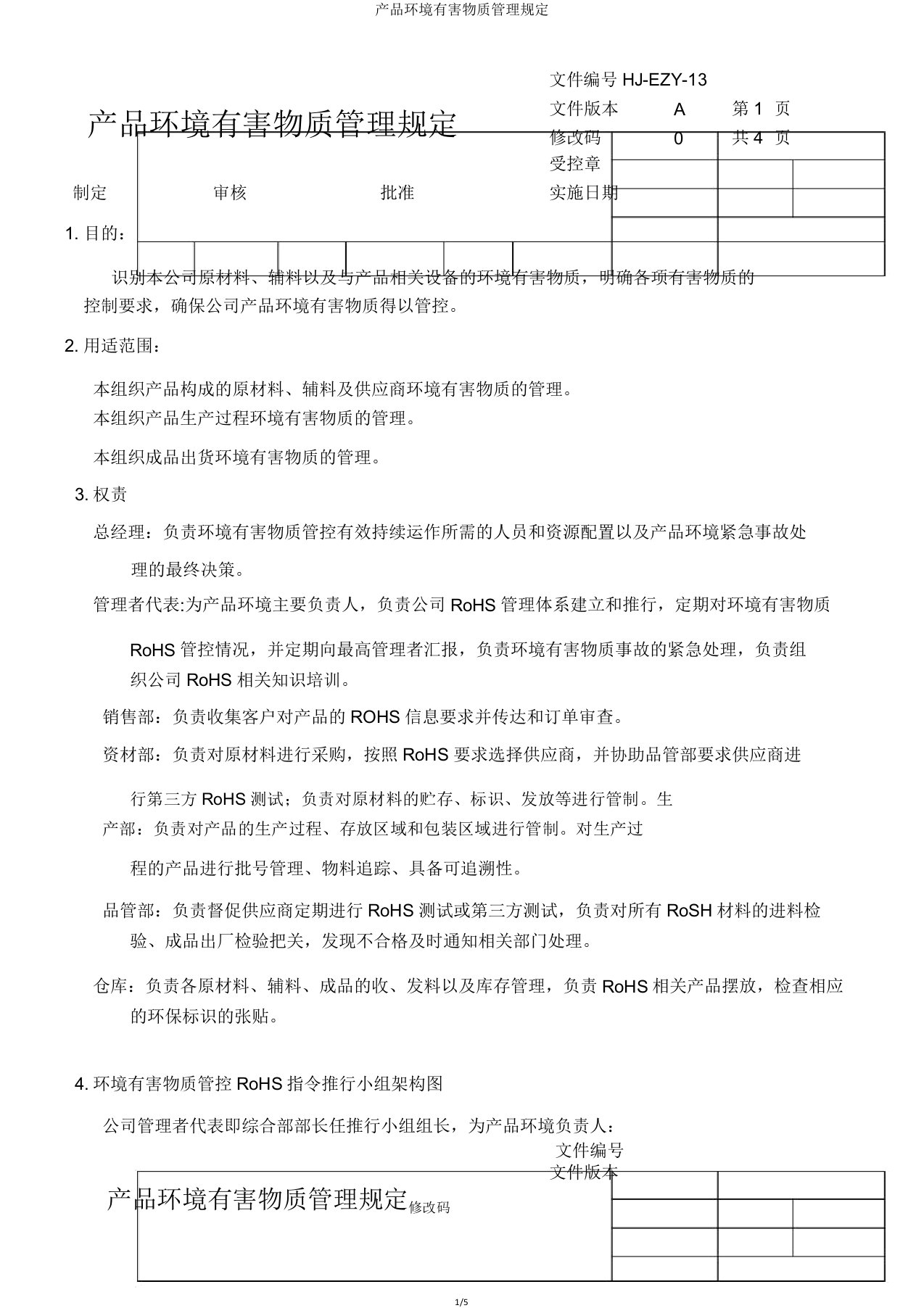 产品环境有害物质管理规定