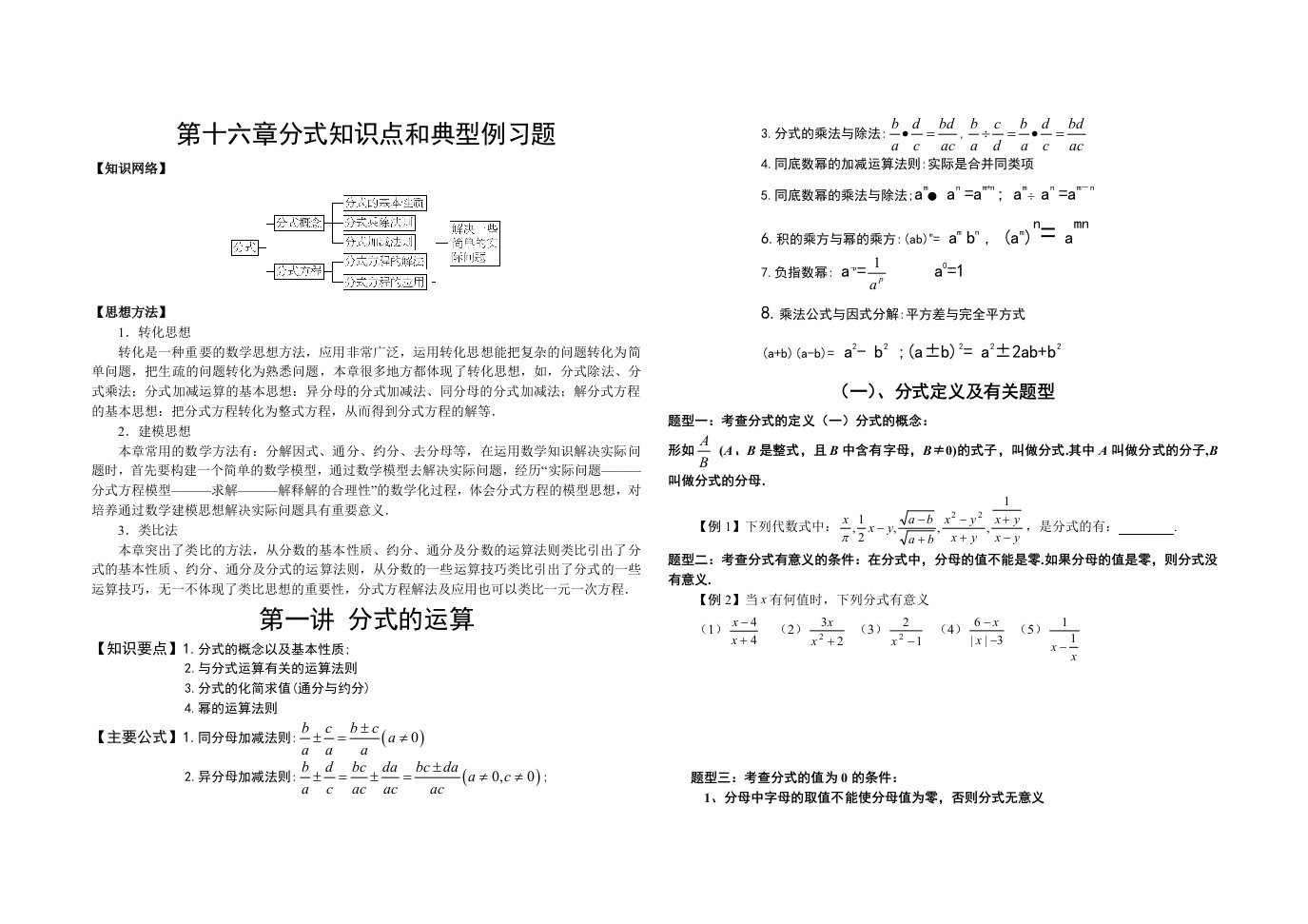 初中数学分式方程典型例题讲解