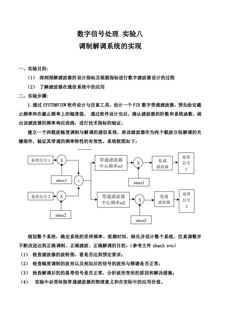 数字信号处理综合设计实验报告