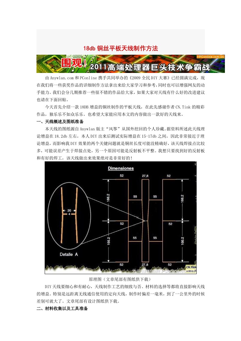 精选18db铜丝平板天线制作方法