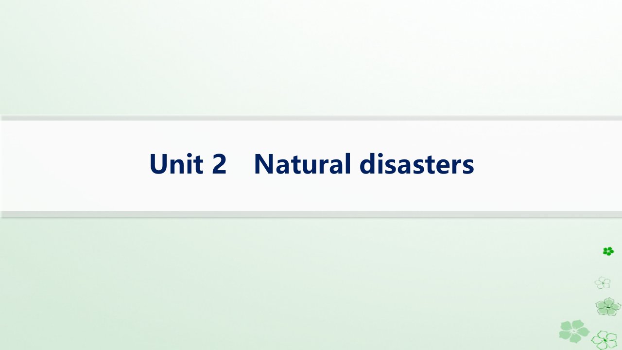 适用于新高考新教材备战2025届高考英语一轮总复习Unit2Naturaldisasters课件牛津译林版必修第三册