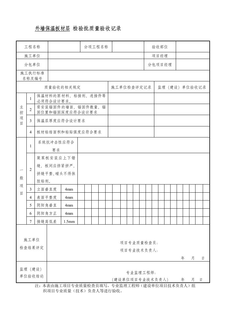 保温板材检验批