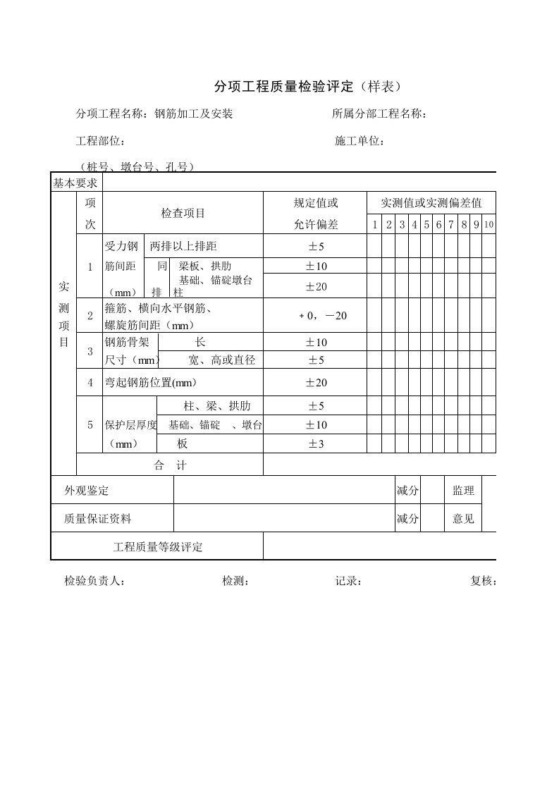 建筑工程-钢筋加工及安装