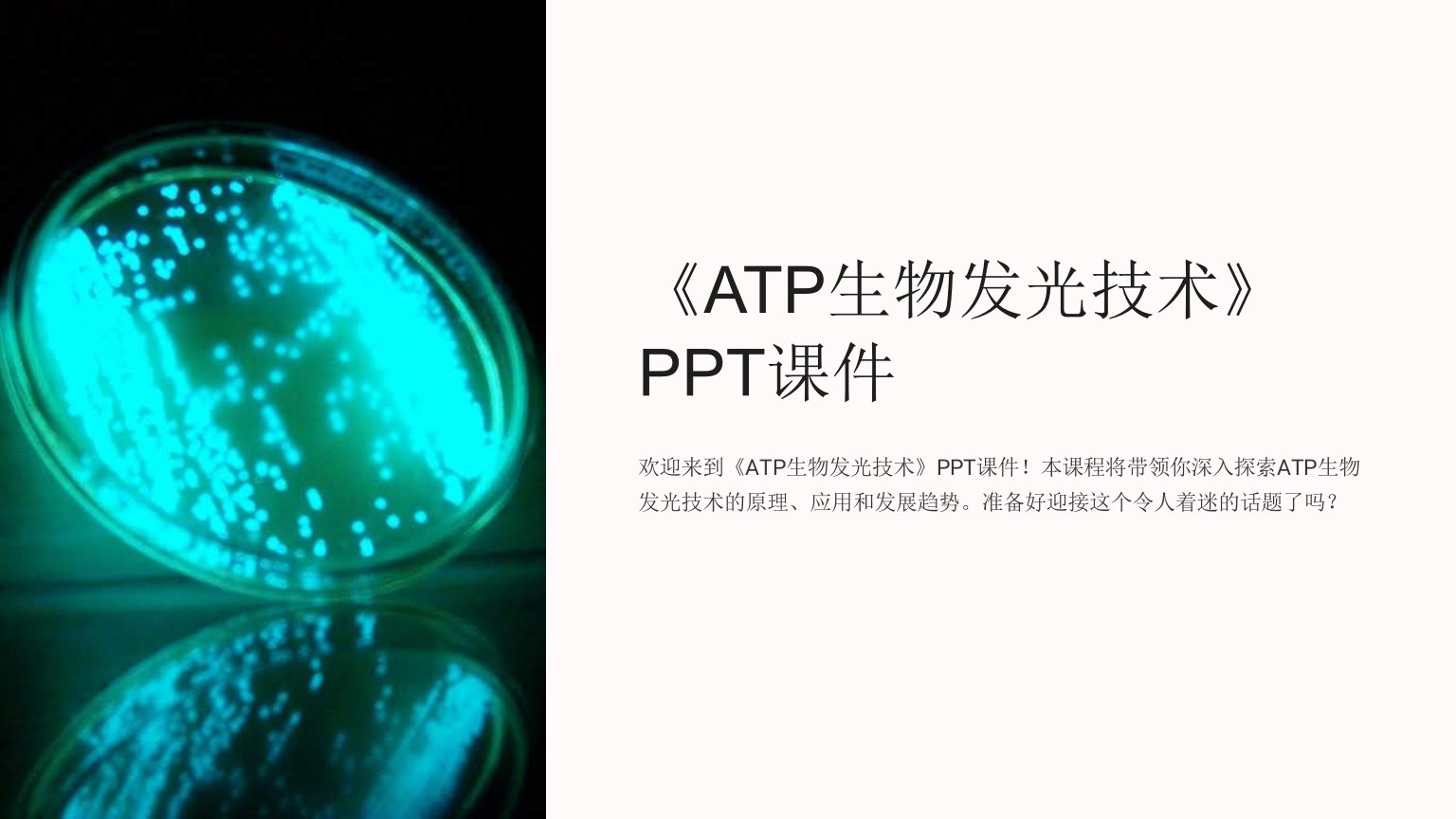 《ATP生物发光技术》课件