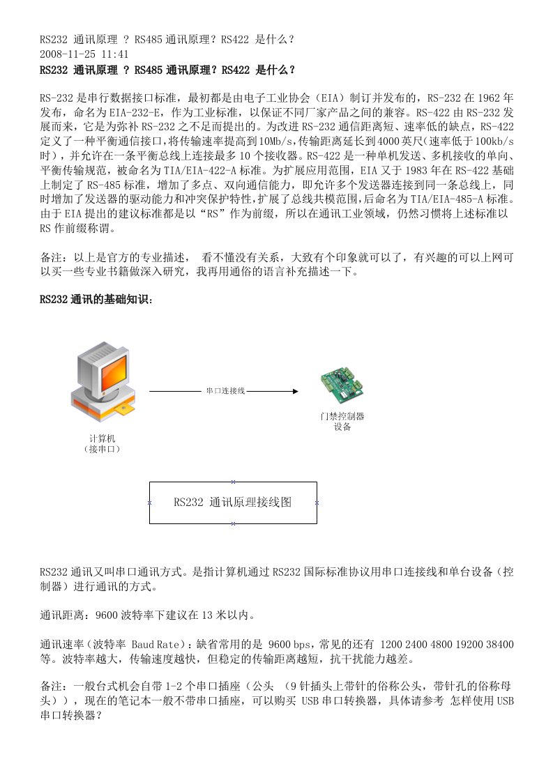 RS232通讯原理