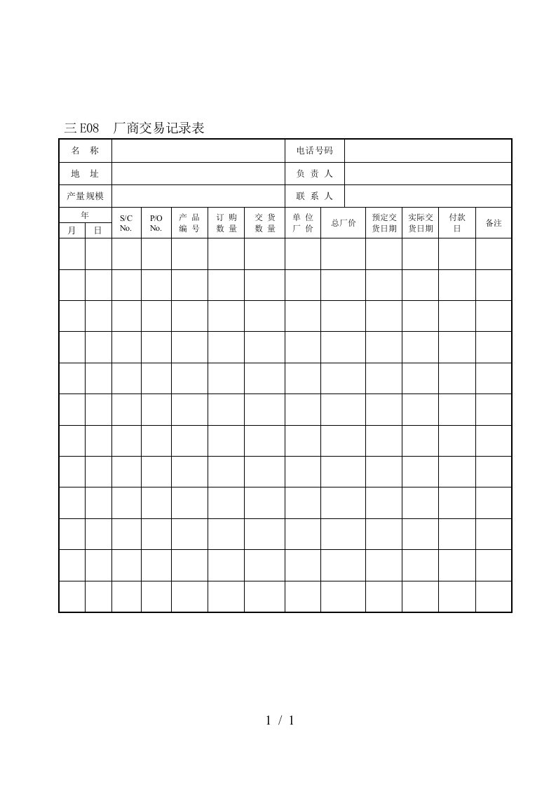 企业客户管理表格汇卒6