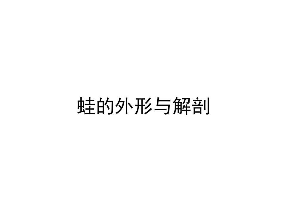 华中农业大学普通动物学实验蛙的外形与解剖