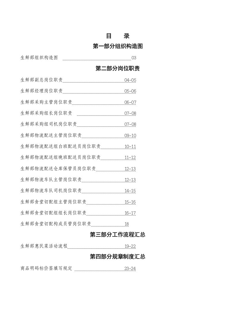 超市卖场生鲜管理规范手册