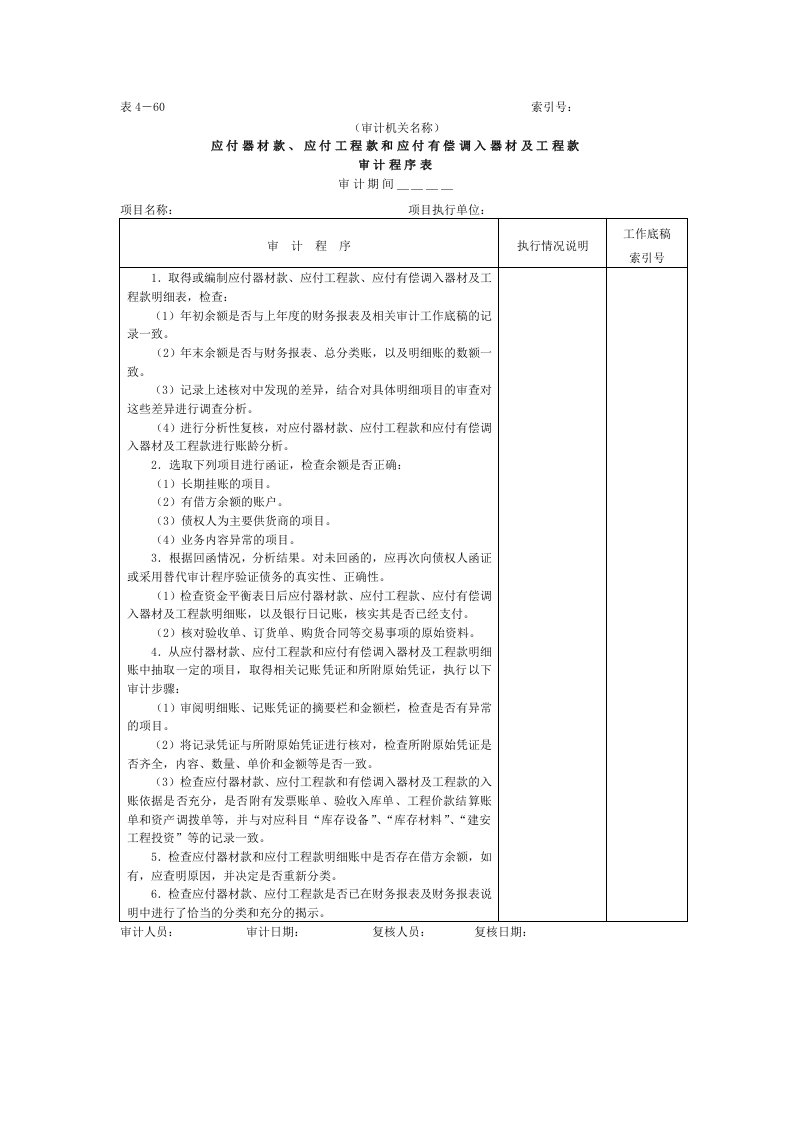 应付款-1审计程序表